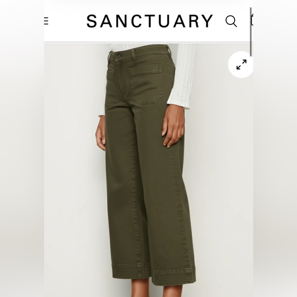 Sanctuary neutral green jeans, wide leg